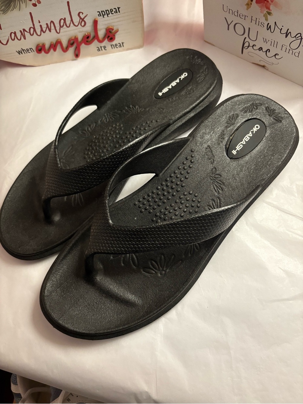 Okabashi Black Women's Comfort Flip Flop Sandals